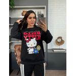 MOLETOM HELLO KITTY PRETO