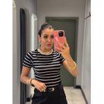 BABY LOOK LISTRADA PRETO