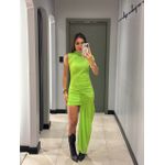 VESTIDO TASIA DRAPEADO VERDE LIMA