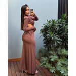 VESTIDO LUNA LONGO MARROM