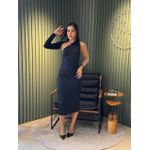 VESTIDO LUA NULA MANGA PRETO