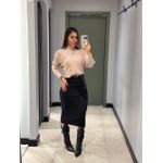 VESTIDO LUA NULA MANGA PRETO