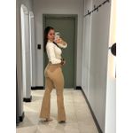 CALÇA JEANS FLARE BEGE