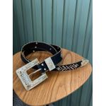 CINTO FIVELA PEDRARIA PRETO COM APLICACOES