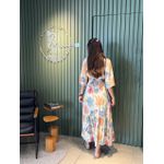 VESTIDO ISIS AREIA COM ESTAMPA
