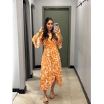VESTIDO ISIS LARANJA BRANCO