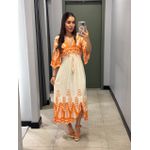 VESTIDO ISIS BRANCO E LARANJA