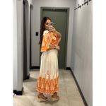 VESTIDO ISIS BRANCO E LARANJA