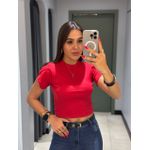 CROPPED LIVIA CANELADO VERMELHO