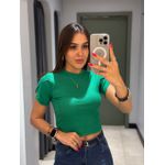 CROPPED LIVIA CANELADO VERDE 