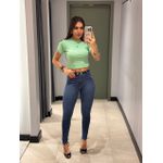 CROPPED LIVIA CANELADO VERDE MENTA