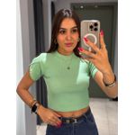 CROPPED LIVIA CANELADO VERDE MENTA
