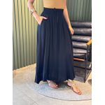 SAIA LONGA CÓS ELASTICO PRETO