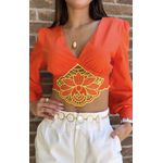 CROPPED FLOR LARANJA