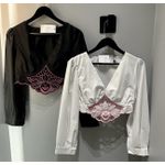 CROPPED FLOR PRETO