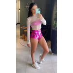 CONJUNTO HOT PANT METALIZADO PINK