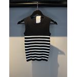 BLUSA LISTRADA TRICOT PRETO