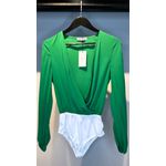 BODY MANGA PLISSADA VERDE 