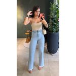 CALÇA JEANS WIDE LEG CÓS ELASTICO 