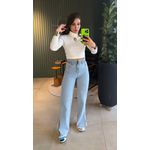 CALÇA JEANS WIDE LEG CÓS ELASTICO 
