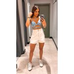 SHORT COURO TIRAS OFF WHITE