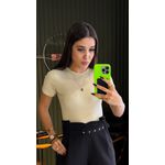 BODY CANELADO MANGUINHA AREIA