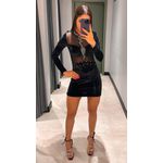 VESTIDO VELUDO HANNA PRETO