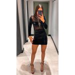 VESTIDO VELUDO HANNA PRETO