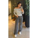 BLUSA BRENDA LISTRADO BRANCO E PRETO