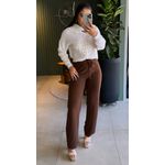 CALÇA TRICOT PANTALONA CAFÉ