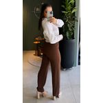 CALÇA TRICOT PANTALONA CAFÉ