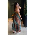 VESTIDO INDIANO AZUL COM ESTAMPA