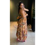 VESTIDO INDIANO LARANJA ESTAMPADO