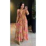 VESTIDO INDIANO VERDE COM ESTAMPA