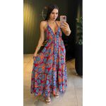 VESTIDO INDIANO AZUL MARINHO ESTAMPA