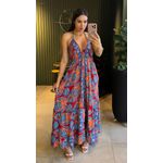 VESTIDO INDIANO AZUL MARINHO ESTAMPA