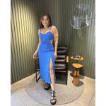 VESTIDO MIDI CUT OUT AZUL BIC