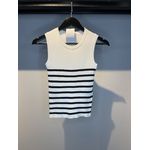 BLUSA LISTRADA TRICOT BRANCO