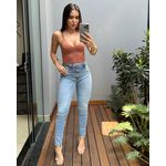 CALÇA JEANS SKINNY COSTURA LATERAL CRMN JEANS LAVAGEM CLARA