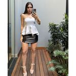 SAIA DE COURO CROCO PRETO