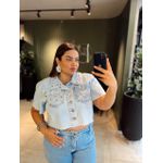 CROPPED JEANS COM PEDRARIAS PLUS SIZE JEANS