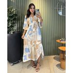 VESTIDO ISIS BEGE ESTAMPADO