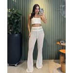 CONJUNTO FLOR CROCHÊ OFF WHITE