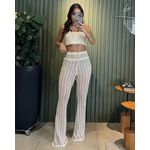CONJUNTO FLOR CROCHÊ OFF WHITE