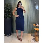 VESTIDO CANELADO BECCA AZUL MARINHO