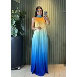 VESTIDO LONGO LENITA AMARELO / AZUL