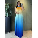 VESTIDO LONGO LENITA AMARELO / AZUL
