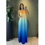 VESTIDO LONGO LENITA AMARELO / AZUL