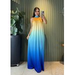VESTIDO LONGO LENITA AMARELO / AZUL