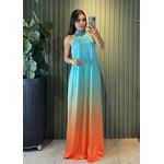 VESTIDO LONGO LENITA VERDE / LARANJA